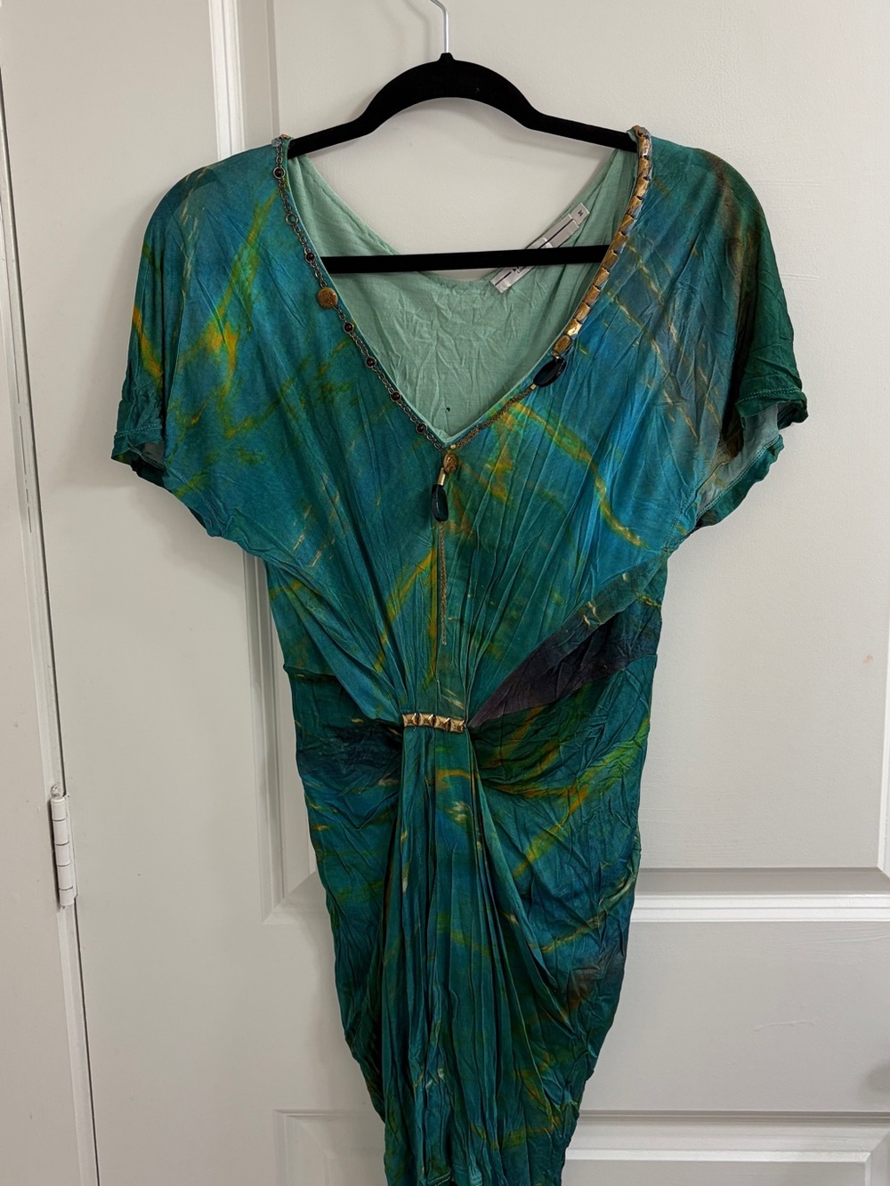 Vintage Blue Green Tie Dye Dress